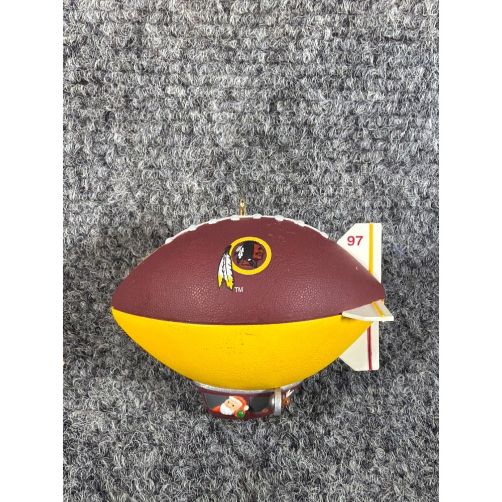 Vintage 1997 Washington Redskins Football Blimp Christmas Ornament Santa NFL